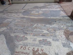 Mozaïekvloer in Madaba, Jordanië