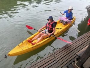 Gepke in her kayak in Asia